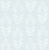 Chesapeake Garland Light Blue Block Tulip Wallpaper Farmhouse Covers about 56.4 square feet Great Britain Unpasted 20.9-in repeat, straight match 20.5-in by 33-ft long roll - My Fabric Connection -