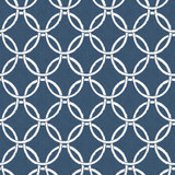 Chesapeake Quelala Navy Ring Ogee Wallpaper Flora & Fauna Covers about 56.4 square feet United States Prepasted 10.5-in repeat, straight match 20.5-in by 33-ft long roll - My Fabric Connection -