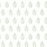 Chesapeake Ervic Green Leaf Block Print Wallpaper Flora & Fauna Covers about 56.4 square feet United States Prepasted 7-in repeat, straight match 20.5-in by 33-ft long roll - My Fabric Connection - Chesapeake Ervic Green Leaf Block Print Wallpaper Flora & Fauna Covers about 56.4 square feet United States Prepasted 7-in repeat, straight match 20.5-in by 33-ft long roll - My Fabric Connection -