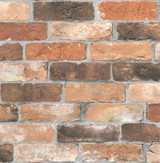 Brewster Cody Rust Reclaimed Bricks Wallpaper Fresh Start Kitchen & Bath Covers about 56.4 square feet Great Britain Unpasted 20.9-in repeat, drop match 20.5-in by 33-ft long roll - My Fabric Connection - Brewster Cody Rust Reclaimed Bricks Wallpaper Fresh Start Kitchen & Bath Covers about 56.4 square feet Great Britain Unpasted 20.9-in repeat, drop match 20.5-in by 33-ft long roll - My Fabric Connection -
