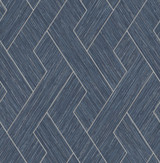 Advantage Ember Indigo Geometric Basketweave Wallpaper Fusion Covers about 56.4 square feet Great Britain Unpasted 20.9-in repeat, straight match 20.5-in by 33-ft long roll - My Fabric Connection -