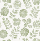 A-Street Prints Inge Moss Floral Block Print Wallpaper Hannah Covers about 56.4 square feet Great Britain Unpasted 20.9-in repeat, straight match 20.5-in by 33-ft long roll - My Fabric Connection - A-Street Prints Inge Moss Floral Block Print Wallpaper Hannah Covers about 56.4 square feet Great Britain Unpasted 20.9-in repeat, straight match 20.5-in by 33-ft long roll - My Fabric Connection -