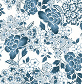 A-Street Prints Irina Blue Floral Blooms Wallpaper Happy Covers about 56.4 square feet Great Britain Unpasted 20.9-in repeat, straight match 20.5-in by 33-ft long roll - My Fabric Connection - A-Street Prints Irina Blue Floral Blooms Wallpaper Happy Covers about 56.4 square feet Great Britain Unpasted 20.9-in repeat, straight match 20.5-in by 33-ft long roll - My Fabric Connection -