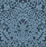 A-Street Prints Marni Navy Fruit Damask Wallpaper Happy Covers about 56.4 square feet Great Britain Unpasted 20.9-in repeat, straight match 20.5-in by 33-ft long roll - My Fabric Connection - A-Street Prints Marni Navy Fruit Damask Wallpaper Happy Covers about 56.4 square feet Great Britain Unpasted 20.9-in repeat, straight match 20.5-in by 33-ft long roll - My Fabric Connection -