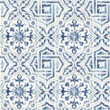 Chesapeake Sonoma Blue Spanish Tile Wallpaper Homestead Covers about 56.4 square feet United States Prepasted 20.5-in repeat, straight match 20.5-in by 33-ft long roll - My Fabric Connection - Chesapeake Sonoma Blue Spanish Tile Wallpaper Homestead Covers about 56.4 square feet United States Prepasted 20.5-in repeat, straight match 20.5-in by 33-ft long roll - My Fabric Connection -