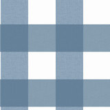 Chesapeake Amos Navy Gingham Wallpaper Homestead Covers about 56.4 square feet United States Prepasted 20.5-in repeat, straight match 20.5-in by 33-ft long roll - My Fabric Connection -