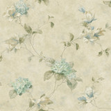 Chesapeake Magnolia Teal Hydrangea Trail Wallpaper Homestead Covers about 56.4 square feet United States Prepasted 20.5-in repeat, drop match 20.5-in by 33-ft long roll - My Fabric Connection - Chesapeake Magnolia Teal Hydrangea Trail Wallpaper Homestead Covers about 56.4 square feet United States Prepasted 20.5-in repeat, drop match 20.5-in by 33-ft long roll - My Fabric Connection -