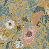 A-Street Prints Anemone Mustard Floral Wallpaper Spring Covers about 56.4 square feet Sweden Unpasted 20.9-in repeat, drop match 20.5-in by 33-ft long roll - My Fabric Connection - A-Street Prints Anemone Mustard Floral Wallpaper Spring Covers about 56.4 square feet Sweden Unpasted 20.9-in repeat, drop match 20.5-in by 33-ft long roll - My Fabric Connection -