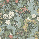 A-Street Prints Elise Green Nouveau Gardens Wallpaper Ingrid Covers about 57.5 square feet Sweden Unpasted 20.9-in repeat, half drop match 20.9-in by 33-ft long roll - My Fabric Connection - A-Street Prints Elise Green Nouveau Gardens Wallpaper Ingrid Covers about 57.5 square feet Sweden Unpasted 20.9-in repeat, half drop match 20.9-in by 33-ft long roll - My Fabric Connection -