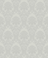 Sirpi Renatta Silver Damask Wallpaper Italian Silk Covers about 57.5 square feet Italy Unpasted 12.6-in repeat, straight match 20.9-in by 33-ft long roll - My Fabric Connection - Sirpi Renatta Silver Damask Wallpaper Italian Silk Covers about 57.5 square feet Italy Unpasted 12.6-in repeat, straight match 20.9-in by 33-ft long roll - My Fabric Connection -