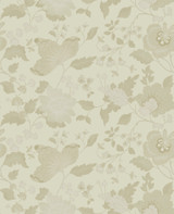 Sirpi Vittoria Gold Floral Wallpaper Italian Silk Covers about 56.4 square feet Italy Unpasted 25.2-in repeat, straight match 20.5-in by 33-ft long roll - My Fabric Connection -