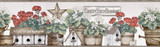 Chesapeake Geranium Multicolor Flower Pot Wallpaper Kindred Covers about 7.5 square feet United States Prepasted Frame the room with this lovely border 6-in by 15-ft long roll - My Fabric Connection -