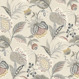 Chesapeake Bohemian Grey Jacobean Wallpaper Kinfolk Covers about 56.4 square feet United States Prepasted 20.5-in repeat, straight match 20.5-in by 33-ft long roll - My Fabric Connection - Chesapeake Bohemian Grey Jacobean Wallpaper Kinfolk Covers about 56.4 square feet United States Prepasted 20.5-in repeat, straight match 20.5-in by 33-ft long roll - My Fabric Connection -