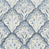 Chesapeake Mimir Blue Quilted Damask Wallpaper Kinfolk Covers about 56.4 square feet United States Prepasted 20.5-in repeat, straight match 20.5-in by 33-ft long roll - My Fabric Connection - Chesapeake Mimir Blue Quilted Damask Wallpaper Kinfolk Covers about 56.4 square feet United States Prepasted 20.5-in repeat, straight match 20.5-in by 33-ft long roll - My Fabric Connection -