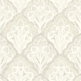 Chesapeake Mimir Dove Quilted Damask Wallpaper Kinfolk Covers about 56.4 square feet United States Prepasted 20.5-in repeat, straight match 20.5-in by 33-ft long roll - My Fabric Connection - Chesapeake Mimir Dove Quilted Damask Wallpaper Kinfolk Covers about 56.4 square feet United States Prepasted 20.5-in repeat, straight match 20.5-in by 33-ft long roll - My Fabric Connection -