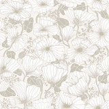 A-Street Prints Matilda Grey Poppy Fields Wallpaper Lina Covers about 57.5 square feet Sweden Unpasted 20.9-in repeat, straight match 20.9-in by 33-ft long roll - My Fabric Connection - A-Street Prints Matilda Grey Poppy Fields Wallpaper Lina Covers about 57.5 square feet Sweden Unpasted 20.9-in repeat, straight match 20.9-in by 33-ft long roll - My Fabric Connection -