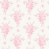 A-Street Prints Rosie Arrangements Kiss Pink Bouquet Toss Wallpaper LoveShackFancy Covers about 56.4 square feet United States Unpasted 10.4-in repeat, straight match 20.5-in by 33-ft long roll - My Fabric Connection -