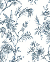 A-Street Prints Jessamine Blue Floral Trail Wallpaper Moonlight Covers about 56.4 square feet Great Britain Unpasted 12.6-in repeat, drop match 20.5-in by 33-ft long roll - My Fabric Connection - A-Street Prints Jessamine Blue Floral Trail Wallpaper Moonlight Covers about 56.4 square feet Great Britain Unpasted 12.6-in repeat, drop match 20.5-in by 33-ft long roll - My Fabric Connection -