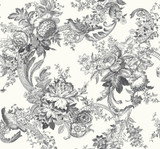 A-Street Prints Carmel Black Baroque Florals Wallpaper Newport Covers about 60.8 square feet United States Unpasted 25.2-in repeat, straight match 27-in by 27-ft long roll - My Fabric Connection - A-Street Prints Carmel Black Baroque Florals Wallpaper Newport Covers about 60.8 square feet United States Unpasted 25.2-in repeat, straight match 27-in by 27-ft long roll - My Fabric Connection -