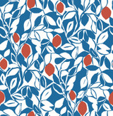 A-Street Prints Loretto Blue Citrus Wallpaper Pacifica Covers about 56.4 square feet Great Britain Unpasted 20.8-in repeat, straight match 20.5-in by 33-ft long roll - My Fabric Connection - A-Street Prints Loretto Blue Citrus Wallpaper Pacifica Covers about 56.4 square feet Great Britain Unpasted 20.8-in repeat, straight match 20.5-in by 33-ft long roll - My Fabric Connection -