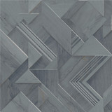 Advantage Cassian Denim Wood Geometric Wallpaper Passport Covers about 57.5 square feet France Unpasted 10.4-in repeat, drop match 20.9-in by 33-ft long roll - My Fabric Connection -