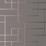 Brewster Mason Dark Grey Geometric Wallpaper Polished Covers about 56.4 square feet Great Britain Unpasted 20.9-in repeat, drop match 20.5-in by 33-ft long roll - My Fabric Connection -