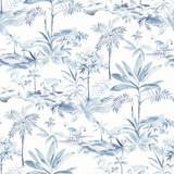 Chesapeake Lagoon Blue Scenic Island Wallpaper Sanibel Covers about 56.4 square feet United States Prepasted 20.5-in repeat, straight match 20.5-in by 33-ft long roll - My Fabric Connection - Chesapeake Lagoon Blue Scenic Island Wallpaper Sanibel Covers about 56.4 square feet United States Prepasted 20.5-in repeat, straight match 20.5-in by 33-ft long roll - My Fabric Connection -