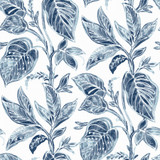 Chesapeake Mangrove Blue Botanical Wallpaper Sanibel Covers about 56.4 square feet United States Prepasted 20.5-in repeat, straight match 20.5-in by 33-ft long roll - My Fabric Connection - Chesapeake Mangrove Blue Botanical Wallpaper Sanibel Covers about 56.4 square feet United States Prepasted 20.5-in repeat, straight match 20.5-in by 33-ft long roll - My Fabric Connection -