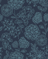 A-Street Prints Ada Indigo Floral Wallpaper Scott Living II Covers about 56.4 square feet Great Britain Unpasted 25.2-in repeat, straight match 20.5-in by 33-ft long roll - My Fabric Connection -
