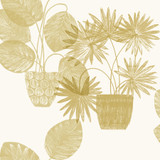 A-Street Prints Aida Gold Potted Plant Wallpaper Seychelles Covers about 60.8 square feet Great Britain Unpasted 27-in repeat, half drop match 27-in by 27-ft long roll - My Fabric Connection - A-Street Prints Aida Gold Potted Plant Wallpaper Seychelles Covers about 60.8 square feet Great Britain Unpasted 27-in repeat, half drop match 27-in by 27-ft long roll - My Fabric Connection -