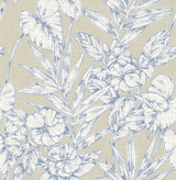 A-Street Prints Fiji Navy Floral Wallpaper Solstice Covers about 56.4 square feet Great Britain Unpasted 20.9-in repeat, straight match 20.5-in by 33-ft long roll - My Fabric Connection - A-Street Prints Fiji Navy Floral Wallpaper Solstice Covers about 56.4 square feet Great Britain Unpasted 20.9-in repeat, straight match 20.5-in by 33-ft long roll - My Fabric Connection -