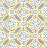 A-Street Prints Maya Yellow Medallion Wallpaper Solstice Covers about 56.4 square feet Great Britain Unpasted 20.9-in repeat, straight match 20.5-in by 33-ft long roll - My Fabric Connection - A-Street Prints Maya Yellow Medallion Wallpaper Solstice Covers about 56.4 square feet Great Britain Unpasted 20.9-in repeat, straight match 20.5-in by 33-ft long roll - My Fabric Connection -