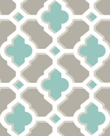 A-Street Prints Lido Turquoise Quatrefoil Wallpaper Solstice Covers about 56.4 square feet Great Britain Unpasted 12.6-in repeat, drop match 20.5-in by 33-ft long roll - My Fabric Connection - A-Street Prints Lido Turquoise Quatrefoil Wallpaper Solstice Covers about 56.4 square feet Great Britain Unpasted 12.6-in repeat, drop match 20.5-in by 33-ft long roll - My Fabric Connection -