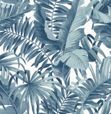 A-Street Prints Alfresco Navy Palm Leaf Wallpaper Solstice Covers about 56.4 square feet Great Britain Unpasted 21-in repeat, drop match 20.5-in by 33-ft long roll - My Fabric Connection - A-Street Prints Alfresco Navy Palm Leaf Wallpaper Solstice Covers about 56.4 square feet Great Britain Unpasted 21-in repeat, drop match 20.5-in by 33-ft long roll - My Fabric Connection -