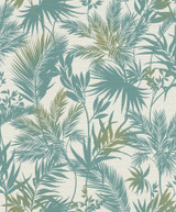 Advantage Saura Teal Frond Wallpaper Splash Covers about 57.5 square feet Germany Unpasted 12.6-in repeat, drop match 20.9-in by 33-ft long roll - My Fabric Connection - Advantage Saura Teal Frond Wallpaper Splash Covers about 57.5 square feet Germany Unpasted 12.6-in repeat, drop match 20.9-in by 33-ft long roll - My Fabric Connection -