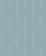 Advantage Hartley Blue Geo Wallpaper Splash Covers about 57.5 square feet France Unpasted 12.6-in repeat, straight match 20.9-in by 33-ft long roll - My Fabric Connection -