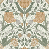 A-Street Prints Tulipa Green Floral Wallpaper Spring Covers about 56.4 square feet Sweden Unpasted 20.9-in repeat, straight match 20.5-in by 33-ft long roll - My Fabric Connection - A-Street Prints Tulipa Green Floral Wallpaper Spring Covers about 56.4 square feet Sweden Unpasted 20.9-in repeat, straight match 20.5-in by 33-ft long roll - My Fabric Connection -