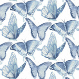 Chesapeake Janetta Blue Butterfly Wallpaper Thoreau Covers about 56.4 square feet United States Prepasted 10.25-in repeat, straight match 20.5-in by 33-ft long roll - My Fabric Connection - Chesapeake Janetta Blue Butterfly Wallpaper Thoreau Covers about 56.4 square feet United States Prepasted 10.25-in repeat, straight match 20.5-in by 33-ft long roll - My Fabric Connection -
