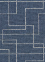 Warner Clarendon Indigo Geometric Faux Grasscloth Wallpaper Warner Textures IX 2754 Main Street Covers about 60.8 square feet United States Unpasted 20.5-in repeat, drop match 27-in by 27-ft long roll - My Fabric Connection -