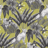 ohpopsi Augustus Grey Jungle Cheetah Wallpaper Wild Covers about 54.2 square feet Great Britain Unpasted 19.7-in repeat, straight match 19.7-in by 33-ft long roll - My Fabric Connection -