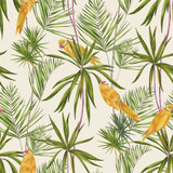 ohpopsi Pebbles Green Paradise Wallpaper Wild Covers about 54.2 square feet Great Britain Unpasted 19.7-in repeat, straight match 19.7-in by 33-ft long roll - My Fabric Connection -