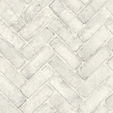 Chesapeake Canelle White Brick Herringbone Wallpaper Wildflower Covers about 56.4 square feet United States Prepasted 20.5-in repeat, straight match 20.5-in by 33-ft long roll - My Fabric Connection - Chesapeake Canelle White Brick Herringbone Wallpaper Wildflower Covers about 56.4 square feet United States Prepasted 20.5-in repeat, straight match 20.5-in by 33-ft long roll - My Fabric Connection -