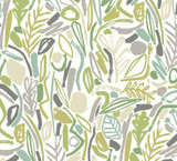 ohpopsi Verdure Lime Painted Botanical Wallpaper Glasshouse Covers about 54.2 square feet Great Britain Unpasted 39.7-in repeat, half drop match 19.7-in by 33-ft long roll - My Fabric Connection -