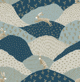 A-Street Prints Peter Blue Rabbit Fields Wallpaper Whimsy Covers about 56.4 square feet Great Britain Unpasted 20.9-in repeat, straight match 20.5-in by 33-ft long roll - My Fabric Connection -