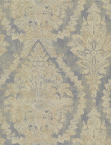 Ronald Redding Charleston Damask Silver Wallpaper 24 Karat Covers about 60.8 square feet United States Unpasted 25.25-in repeat, straight match 27-in by 27-ft long roll - My Fabric Connection - Ronald Redding Charleston Damask Silver Wallpaper 24 Karat Covers about 60.8 square feet United States Unpasted 25.25-in repeat, straight match 27-in by 27-ft long roll - My Fabric Connection -