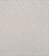 Antonina Vella Ebb & Flow White & Silver Wallpaper Antonina Vella Modern Metals Covers about 56.9 square feet China Unpasted 12.6-in repeat, straight match 20.8-in by 32.8-ft long roll - My Fabric Connection -