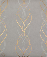 York Wallcoverings Aurora Grey & Gold Wallpaper Antonina Vella Modern Metals Covers about 56.9 square feet China Unpasted 12.6-in repeat, straight match 20.8-in by 32.8-ft long roll - My Fabric Connection -