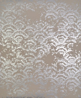 Antonina Vella Eclipse Khaki & Silver Wallpaper Antonina Vella Modern Metals Covers about 56.9 square feet China Unpasted 25.2-in repeat, drop match 20.8-in by 32.8-ft long roll - My Fabric Connection -