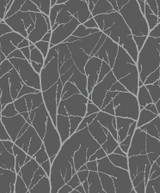 Antonina Vella Trees Silhouette Charcoal & Silver Wallpaper Antonina Vella Modern Metals Second Edition Covers about 57.2 square feet China Unpasted 25.2-in repeat, straight match 20.8-in by 33-ft long roll - My Fabric Connection - Antonina Vella Trees Silhouette Charcoal & Silver Wallpaper Antonina Vella Modern Metals Second Edition Covers about 57.2 square feet China Unpasted 25.2-in repeat, straight match 20.8-in by 33-ft long roll - My Fabric Connection -