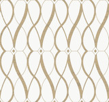 Antonina Vella Graceful Geo Cream & Gold Wallpaper Antonina Vella Modern Metals Second Edition Covers about 60.5 square feet China Unpasted 25.2-in repeat, straight match 27-in by 26.9-ft long roll - My Fabric Connection - Antonina Vella Graceful Geo Cream & Gold Wallpaper Antonina Vella Modern Metals Second Edition Covers about 60.5 square feet China Unpasted 25.2-in repeat, straight match 27-in by 26.9-ft long roll - My Fabric Connection -